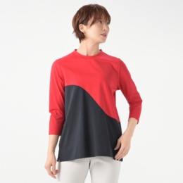 day to day シルケット素材の切替配色プルオーバー