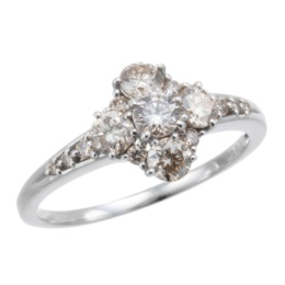 Dialuce PT950 ダイヤモンド リング 計0.7ctUP