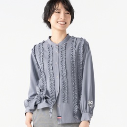 PERSONS フリルパッチブラウス