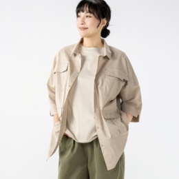 UNILOA3C 麻混サファリ風シャツ