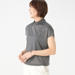 リアール ダブルカラーフレンチスリーブチュールプルオーバー