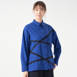 BOUTIQUE JUNKO オーガンジークロステープラインシャツ