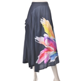 SUPERLADY インパクトフラワープリントタックギャザースカート