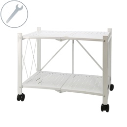 折り畳める収納ラック 幅62cm 2段タイプ キャスター付