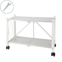 折り畳める収納ラック 幅72cm 2段タイプ キャスター付