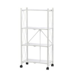 折り畳める収納ラック 幅62cm 4段タイプ キャスター付