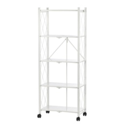 折り畳める収納ラック 幅62cm 5段タイプ キャスター付