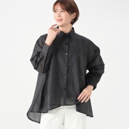 myM オーガンジーワイドシャツ