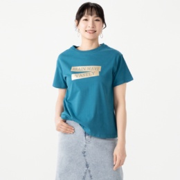 Coeur sucre クールな箔プリントTシャツ