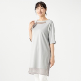 day to day デコルテメッシュ使いデザインチュニック