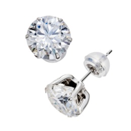 PT950 合成モアッサナイト スタッドピアス 計3.0ctUP