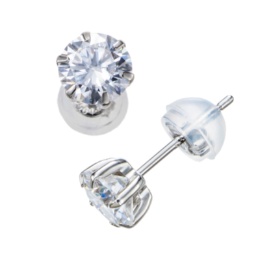 PT950 合成モアッサナイト スタッドピアス 計1.0ctUP