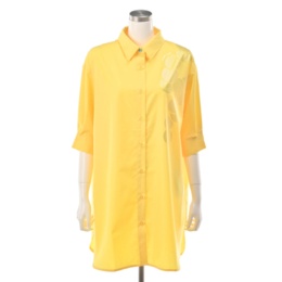 SUPERLADY ドット箔プリント5分袖ロングシャツ