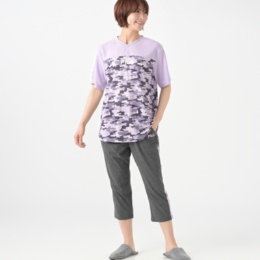 FILA メッシュ切替の冷感カットソー&パンツルームウエアセット