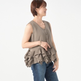 Anne Coquine2WAYペプラムノースリーブニットプルオーバー