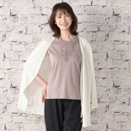 Provadorクリスタルクール スーピマ綿100%レース付タンクトップ