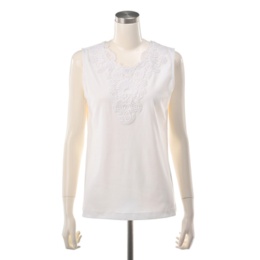 Provadorクリスタルクール スーピマ綿100%レース付タンクトップ