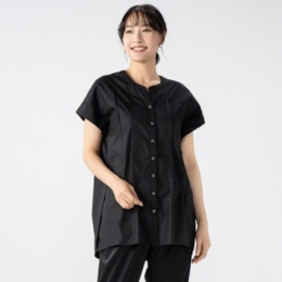 PCD 構築的フォルムのデザインフレンチスリーブシャツブラウス