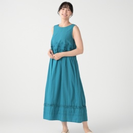 myM インド綿カットワーク刺繍ワンピース