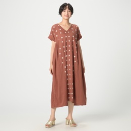  myM インド綿混リラックスワンピース