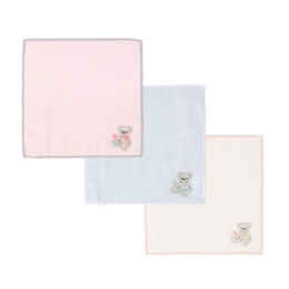 IM リバティプリント ガーゼハンカチ  ベア3枚セット