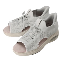 お散歩美人手を使わず履けるエアソールニットサンダル