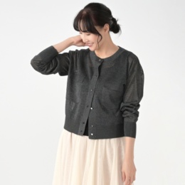 CARRIERE ダブルポケットシアーニットカーディガン