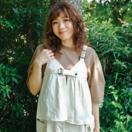 Carney 麻混素材ドッキングビックポケットベスト