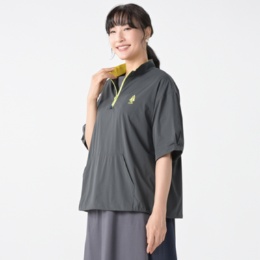 WOODS フロントファスナ-UVカットスタンドカラープルオーバー