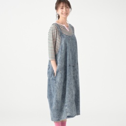 PERSONS ヴィンテージウォッシュ加工サマーデニムジャンスカ