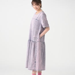 PERSONS ヴィンテージウォッシュ加工サマーデニムワンピース