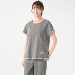 PERSONS ヴィンテージウォッシュ加工サマーデニムプルオーバー