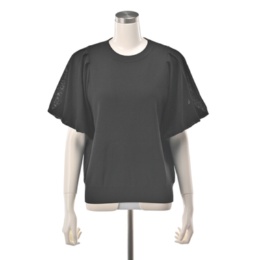 Anne Coquine レーヨン混ニットバルーン袖プルオーバー