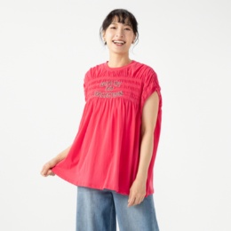 GRC シャーリングアクセントフレンチスリーブプルオーバー