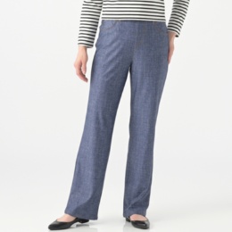 BOBSON SunSister涼ストレッチニットデニム調ソフトストレート