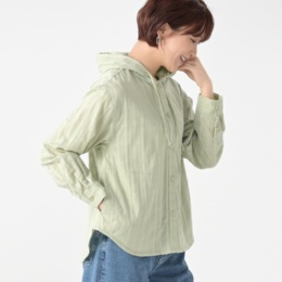 EDDIE BAUER シアーチェックフーデッドシャツ