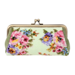 レイクアルスター シェニール織がま口横長ポーチ