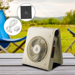 SOTOMO ソーラーパワーファン スマホ充電可 収納袋付