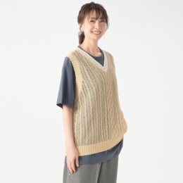 PERSONS 配色メッシュニットベスト