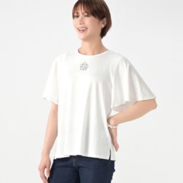 &LOVE キラキラカメリアの涼やかフレアトップス