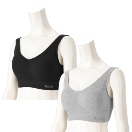BOODY BOODY バンブー混素材カップ付ブラ カラー選べる2点