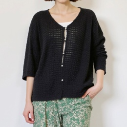 Provador レースジャカード シアーカーディガン