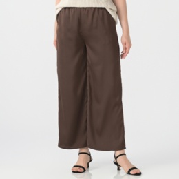 エニワイズ とろみサテンの美シルエットパンツ