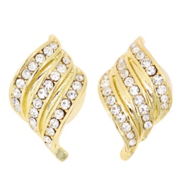 JinkaNezuクリスタルガラス ウェーブライン マグネットイヤリング