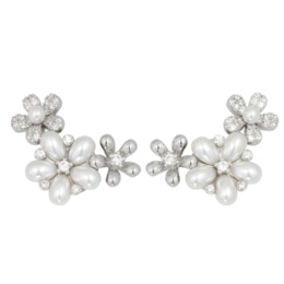 JinkaNezu CZ トリオフラワー マグネットイヤリング