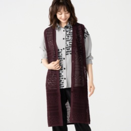 day to day 透かし編みのロングジレ