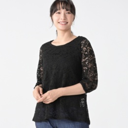 タカシマヤスタイルプリュ インナー付レースプルオーバー