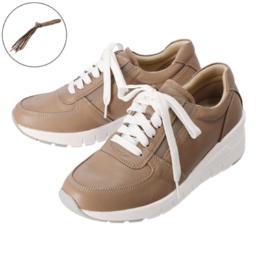 ドルチェ 山羊革ハイウェッジスニーカー替え紐付き