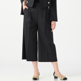 Anne Coquine 麻混タックガウチョパンツ