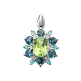  PT950 ミントカラートルマリン ペンダントヘッド [ケルプの森]